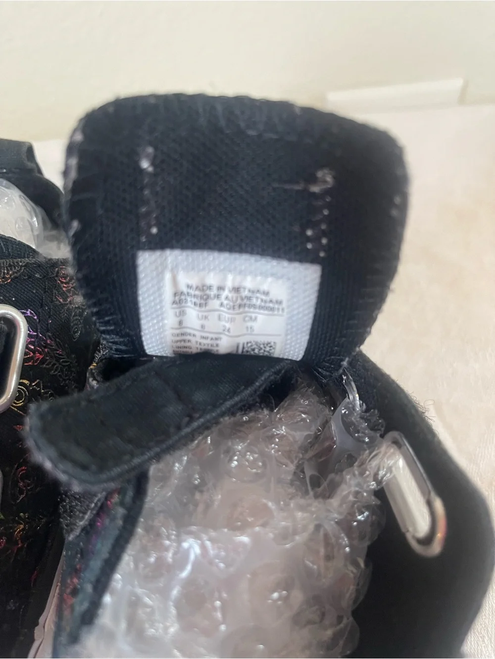Converse Kids Black Low-Top Sneakers with Multicolor Butterflies Details